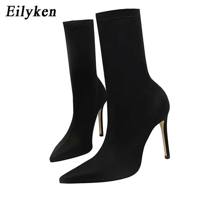 Eilyken Pointed Toe Elastic Ankle Boots