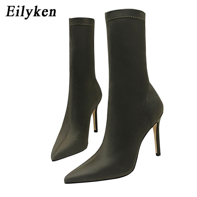 Eilyken Pointed Toe Elastic Ankle Boots