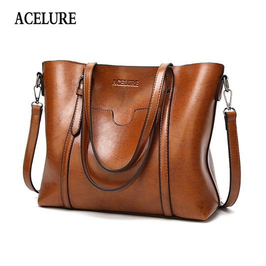 Oil Wax Leather Tote Bag