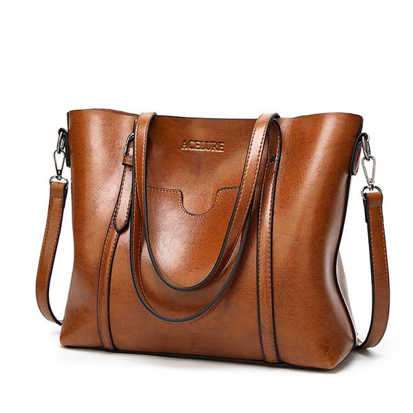 Oil Wax Leather Tote Bag