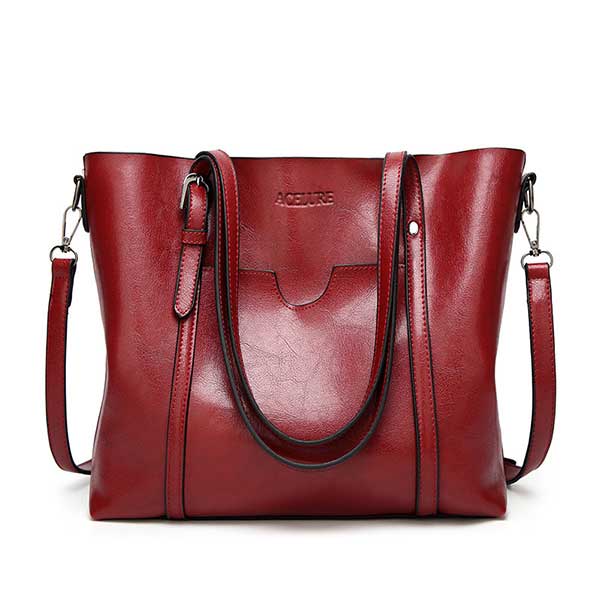 Oil Wax Leather Tote Bag