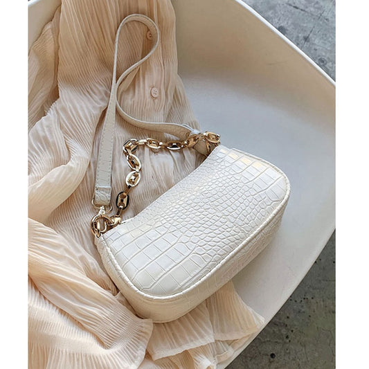 Mini Croc Chain Messenger Bag