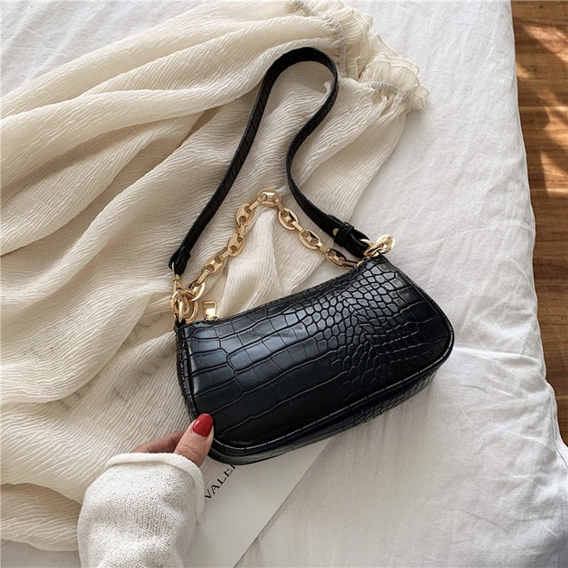 Mini Croc Chain Messenger Bag