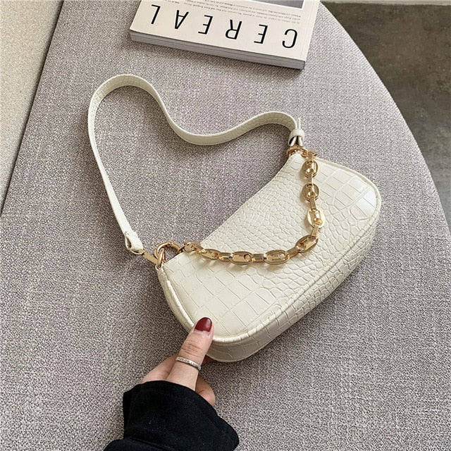Mini Croc Chain Messenger Bag