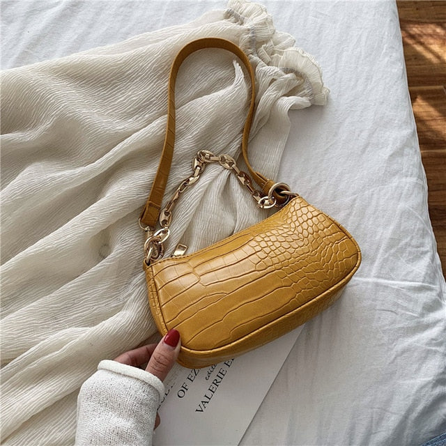 Mini Croc Chain Messenger Bag