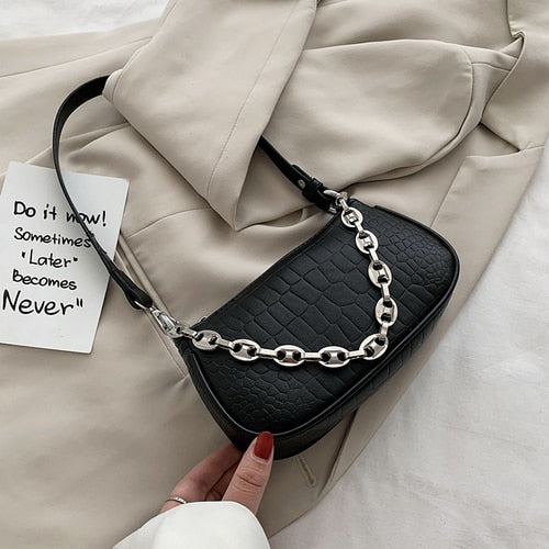 Mini Croc Chain Messenger Bag