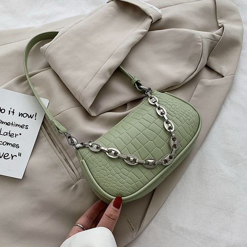 Mini Croc Chain Messenger Bag