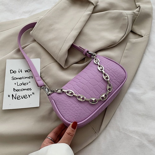 Mini Croc Chain Messenger Bag