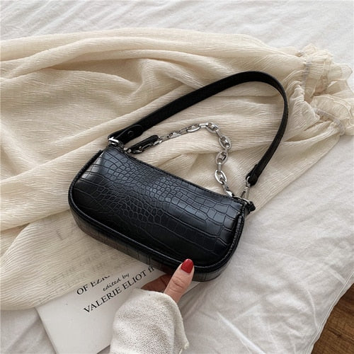 Mini Croc Chain Messenger Bag