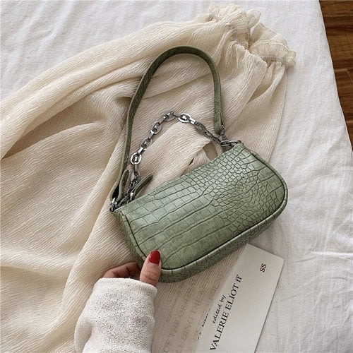 Mini Croc Chain Messenger Bag