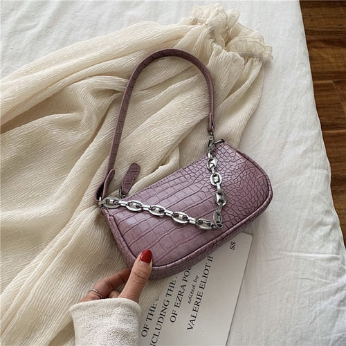 Mini Croc Chain Messenger Bag