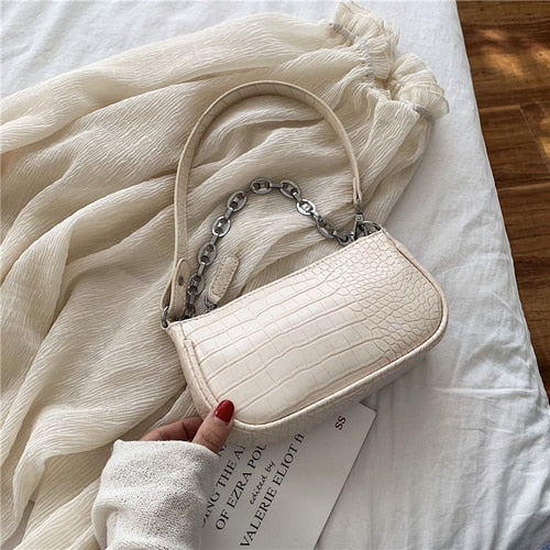 Mini Croc Chain Messenger Bag