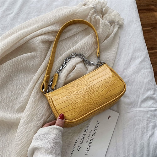 Mini Croc Chain Messenger Bag