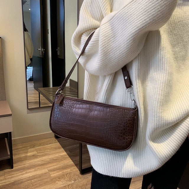 Mini Croc Chain Messenger Bag
