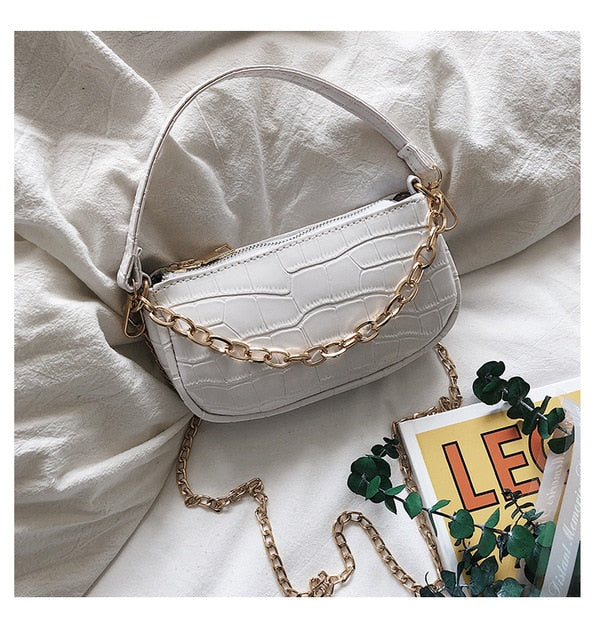 Mini Croc Chain Messenger Bag