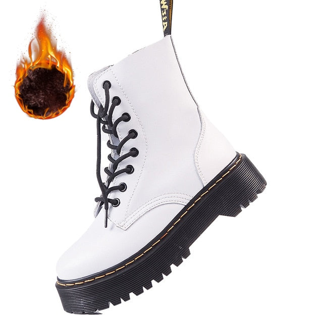 Women's Punk Platform Motorcycle Ankle Boots