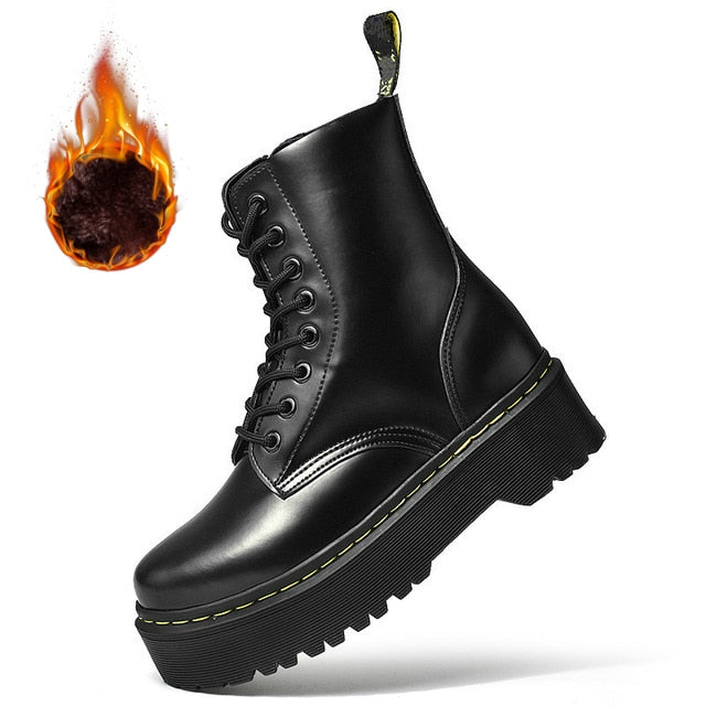 Women's Punk Platform Motorcycle Ankle Boots